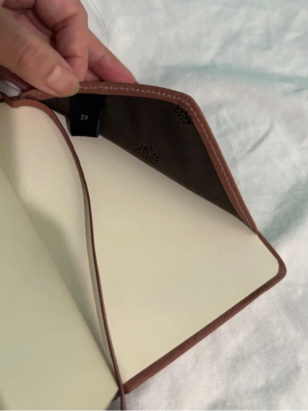 Mulberry Clay Brown Pebbled Leather Notebook with Bookmark and Elastic Strap